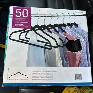 Non-Slip Black Hangers - 50 Pack